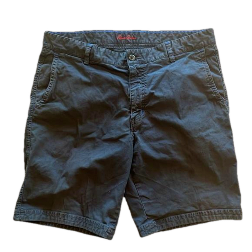 Robert Graham Mens 38 Navy Blue Flat Front Shorts